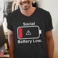 Social Battery Low Anti-Social Introvert Men's V-Neck T-Shirt Social Battery Low Anti-Social Introvert Men's V-Neck T-Shirt