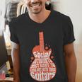 Social Introverts Hang Out With Guitars Musician Guitarist Men's V-Neck T-Shirt