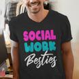 Social Worker Work Coworkers Best Friend Graduation MSW Men's V-Neck T-Shirt