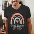 Social Worker Work MSW BSW Graduation 2024 Masters Degree Men's V-Neck T-Shirt