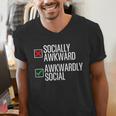 Socially Awkward Introvert Anxious Awkwardly Social Men's V-Neck T-Shirt