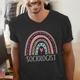 Sociologist Sociology Teacher Graduation Rainbow Men's V-Neck T-Shirt