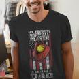 Softball Dad My Favorite Softball Player Calls Me Dad Men's V-Neck T-Shirt Softball Dad My Favorite Softball Player Calls Me Dad Men's V-Neck T-Shirt