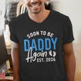 Soon To Be Daddy Again Est 2026 Dad Baby Announcement Men's V-Neck T-Shirt