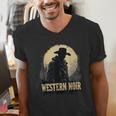 Spaghetti Western Cowboy Culture Classic Western Nostalgia Men's V-Neck T-Shirt Spaghetti Western Cowboy Culture Classic Western Nostalgia Men's V-Neck T-Shirt