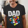 Speed Cubing Dad Puzzle Cuber Cube Kids Men's V-Neck T-Shirt