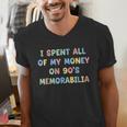 I Spent All My Money On 90's Memorabilia Nostalgia & Retro Men's V-Neck T-Shirt