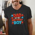 Spider Birthday Party Dad Of The Birthday Boys Spider Webs Men's V-Neck T-Shirt