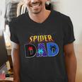 Spider Dad Shirt Birthday Fathers Day Halloween Costumes Pjs Men's V-Neck T-Shirt