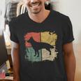 Square Retro German Shepherd Owner Dog Shepard Dad Mom Men's V-Neck T-Shirt