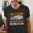 This Station Wagon Runs On Nostalgia Wagon Men's V-Neck T-Shirt