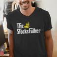 The Stocks Father Trader Dad Men's V-Neck T-Shirt The Stocks Father Trader Dad Men's V-Neck T-Shirt