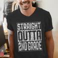 Straight Outta 2nd Grade Shirt Second Grade Graduation Men's V-Neck T-Shirt