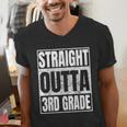 Straight Outta 3rd Grade Graduation Class 2025 Third Grade Men's V-Neck T-Shirt