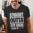 Straight Outta 4th Grade Graduation Class 2028 Fourth Grade Men's V-Neck T-Shirt