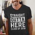 Straight Outta Here Class Of 2018 Senior Graduation Men's V-Neck T-Shirt