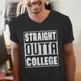 Straight Outta College Graduate Graduation 2025 Grad Men Men's V-Neck T-Shirt