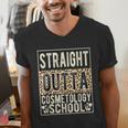 Straight Outta Cosmetology School Leopard Graduation Men's V-Neck T-Shirt