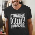 Straight Outta Grad School GraduationShirt Gift Men's V-Neck T-Shirt