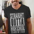 STRAIGHT OUTTA HIGH SCHOOL Graduation Class Of 2024 Senior Men's V-Neck T-Shirt