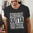 Straight Outta High School Shirt Boy Girl Graduation Men's V-Neck T-Shirt