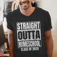 Straight Outta Homeschool Class 2025 Boys Kids Graduation Men's V-Neck T-Shirt