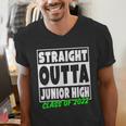 Straight Outta Junior High School Class Of 2022 Graduation Men's V-Neck T-Shirt