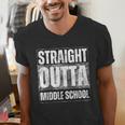 Straight Outta Middle School Class Of 2024 Graduation Men's V-Neck T-Shirt
