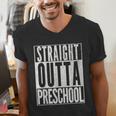 STRAIGHT OUTTA PRESCHOOL GIFT Grad Graduation Kids Men's V-Neck T-Shirt