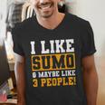 Sumo Wrestling Introvert Wrestler Sumotori Japanese Sport Men's V-Neck T-Shirt