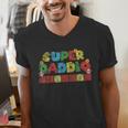 Super Daddio Retro Gamer Dad Style Men's V-Neck T-Shirt