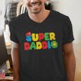 Super Gamer Dad Unleashed Celebrating Fatherly Powers Men's V-Neck T-Shirt
