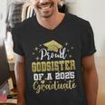 Super Proud Godsister Of 2025 Graduate Graduation Family Men's V-Neck T-Shirt