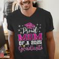 Super Proud Mom Of 2025 Graduate Senior Graduation Family Men's V-Neck T-Shirt