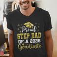 Super Proud Step Dad Of 2025 Graduate Graduation Family Men's V-Neck T-Shirt
