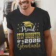 Super Proud Step Daughter Of 2025 Graduate Graduation Family Men's V-Neck T-Shirt