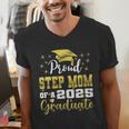 Super Proud Step Mom Of 2025 Graduate Graduation Family Men's V-Neck T-Shirt