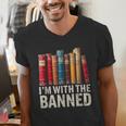 Support Banned Books Freedom I'm With The Banned Men's V-Neck T-Shirt