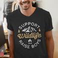 Support Wildlife Raise Boys Parent Mom & Dad Men's V-Neck T-Shirt