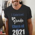 I Survived 5th Grade Class Of 2021 Quarantined Graduation 2 Men's V-Neck T-Shirt