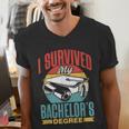 I Survived My Bachelor's Degree Party Bachelor Graduation Men's V-Neck T-Shirt