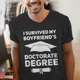 I Survived My Boyfriend's Doctorate Degree Graduation Men's V-Neck T-Shirt