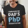 i Survived My Dad's Phd Dissertation College Graduation 2021 Men's V-Neck T-Shirt
