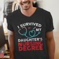 I Survived My Daughter's Nurse Degree School Graduation Men's V-Neck T-Shirt