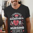 I Survived My Daughter's Nursing Degree School Graduation Men's V-Neck T-Shirt