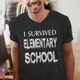 I Survived Elementary School Graduation Shirt T-Shirt Men's V-Neck T-Shirt