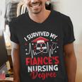 i Survived My Fiance's Nursing Degree Graduation Gifts Men's V-Neck T-Shirt