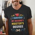 I Survived My Husband's Masters Degree Graduation Men's V-Neck T-Shirt