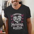 I Survived Nursing School Class Of 2018 Graduation T-Shirt Men's V-Neck T-Shirt