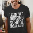 I Survived Nursing School Class Of 2018 RN Graduation Shirt Men's V-Neck T-Shirt